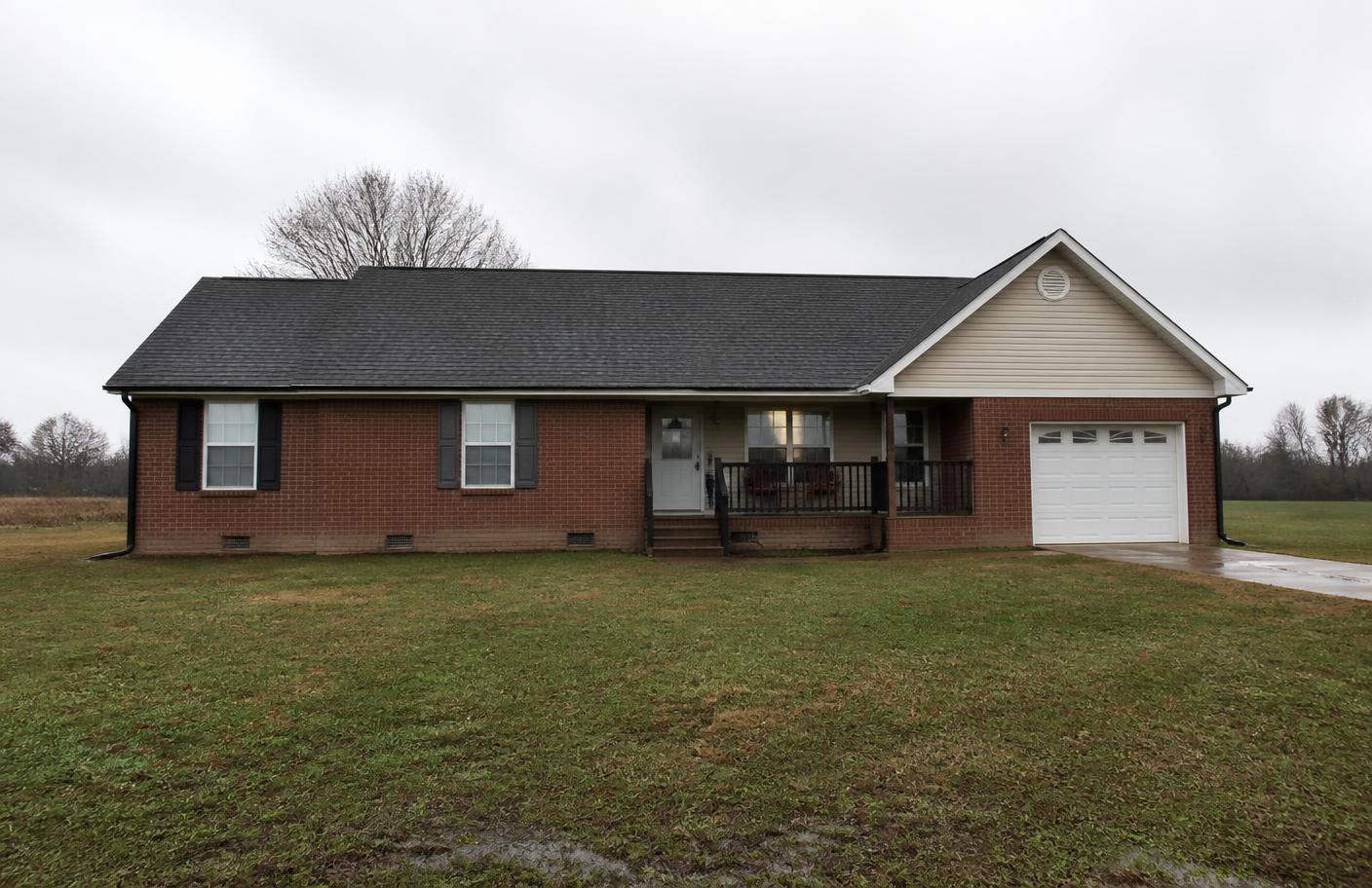 Greenville, North Carolina residential street with brick homes on level lots